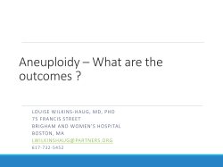 Aneuploidy &ndash; What are the outcomes