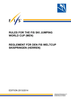RULES FOR THE FIS SKI JUMPING WORLD CUP (MEN