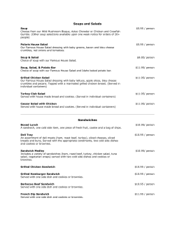 Catering Lunch Menu