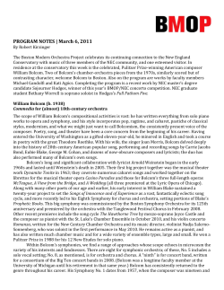 Program notes - Boston Modern Orchestra Project