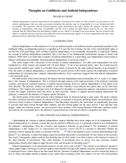 Thoughts on Goldilocks and Judicial Independence