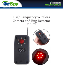 High Frequency Wireless Camera and Bug Detector