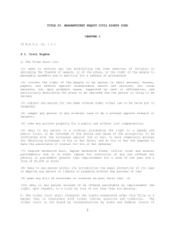 TITLE 20. MASHANTUCKET PEQUOT CIVIL RIGHTS CODE