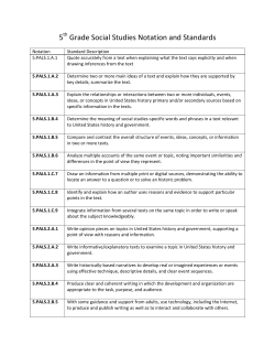 5 Grade Social Studies Notation and Standards
