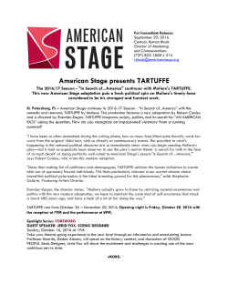 Press Release: TARTUFFE - American Stage Theatre Company