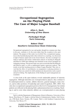 Occupational Segregation on the Playing Field