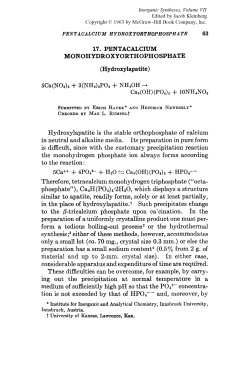 Synthesis of Hydroxyapatite Powders