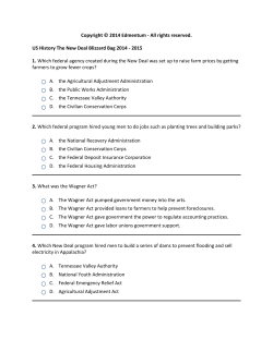 rights reserved. US History The New Deal Blizzard Bag 2014