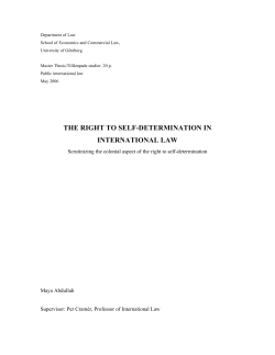 the right to self-determination in international law