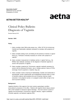 Clinical Policy Bulletin: Diagnosis of Vaginitis