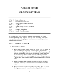 florence county circuit court rules