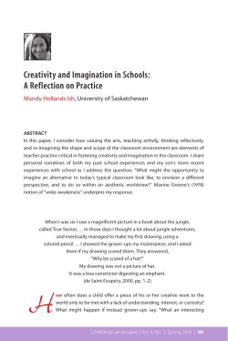 Creativity and Imagination in Schools: A Reflection on Practice
