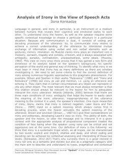 Analysis of Irony in the View of Speech Acts