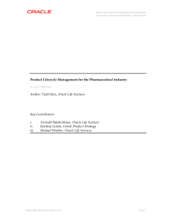 Product Lifecycle Management for the Pharmaceutical