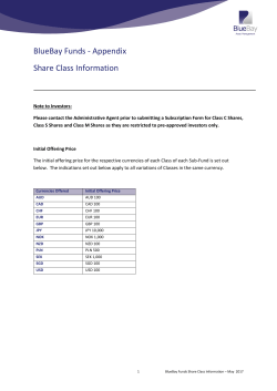 BlueBay Funds - Appendix Share Class Information