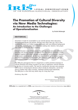 The Promotion of cultural Diversity via New