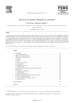 Survival of enteric bacteria in seawater