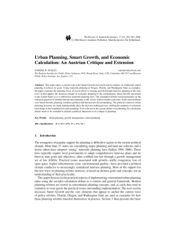 Urban Planning, Smart Growth, and Economic Calculation: An