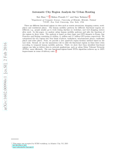 Automatic City Region Analysis for Urban Routing