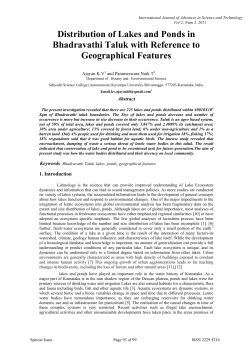 Distribution of Lakes and Ponds in Bhadravathi Taluk with