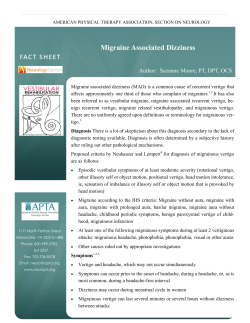Migraine Associated Dizziness - Academy of Neurologic Physical
