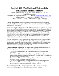 English 495: The Medieval Epic and the Renaissance Frame Narrative