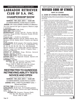 labrador retriever club of sa inc. revised code of ethics