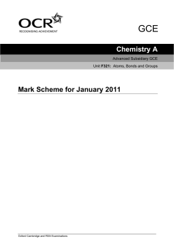 Mark scheme - Unit F321 - Atoms, bonds and groups - January