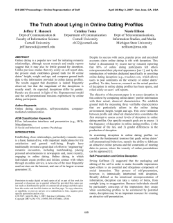 The Truth about Lying in Online Dating Profiles