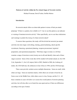 Patterns of Activity within the Pre-Attack Stages of