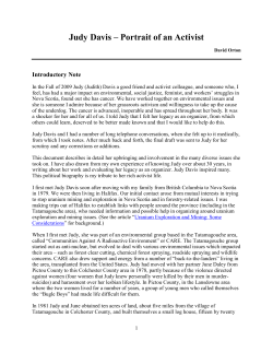 Judy Davis &ndash; Portrait of an Activist