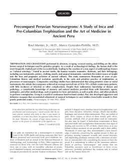 Preconquest Peruvian Neurosurgeons: A Study of Inca and Pre