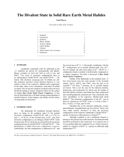 "The Divalent State in Solid Rare Earth Metal Halides" in: The Rare