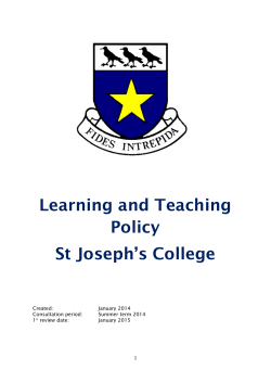 Learning and Teaching Policy St Joseph`s College