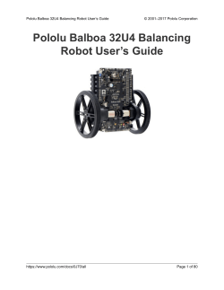 Pololu Balboa 32U4 Balancing Robot User`s Guide
