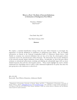 Definitions of Peer Groups in Estimation of Peer Effects