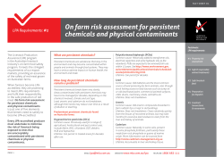 On farm risk assessment for persistent chemicals and physical