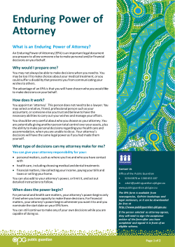 Enduring Power of Attorney - Office of the Public Guardian