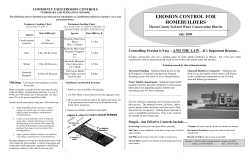 Erosion Control for Home Builders
