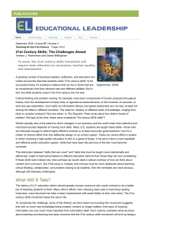21st Century Skills: The Challenges Ahead