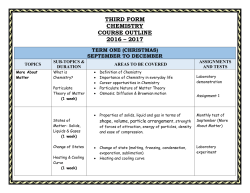 THIRD FORM CHEMISTRY COURSE OUTLINE 2016 &ndash; 2017