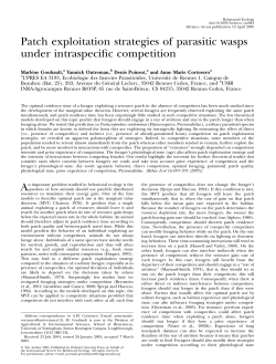 Patch exploitation strategies of parasitic wasps