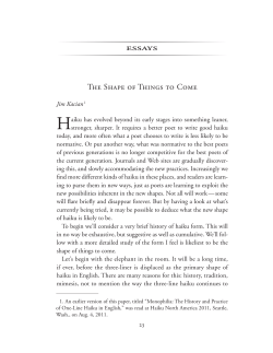 essays - Modern Haiku
