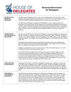 General Information for Delegates - American Pharmacists Association