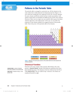 Patterns in the Periodic Table