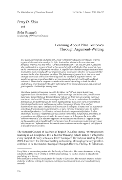 Learning About Plate Tectonics Through Argument
