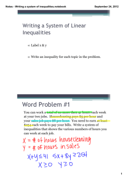 Notes - Writing a system of inequalities.notebook