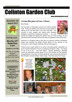 Monday 23 - Colinton Garden Club