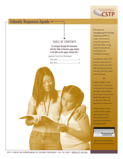 Culturally Responsive Agenda - Center for Strengthening the