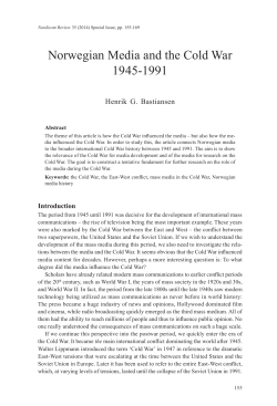 Norwegian Media and the Cold War 1945-1991